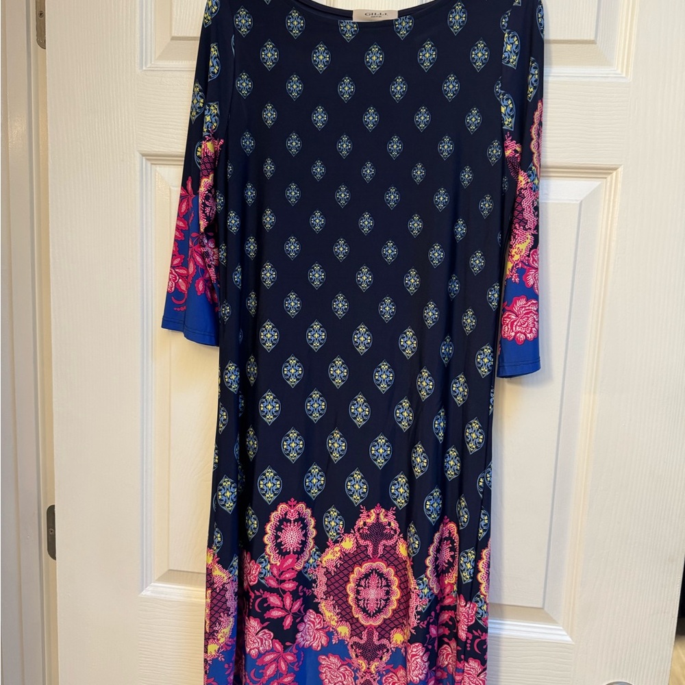 Elegant Navy and Pink Gilli Dress